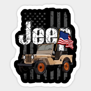 Jeep CJ-2A Jeepcar JEEP Flag Sticker